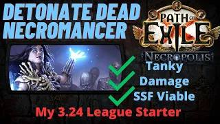 Detonate Dead Necromancer League Starter Build Guide - PoE 3.24 Necropolis League - Leveling/Endgame