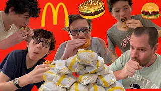 McDONALD'S SPEED EATING CHALLENGE - 24 CHEESEBURGERS IN 5 MINUTES - WHO WILL WIN?