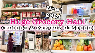 HUGE GROCERY HAUL 2024 + FRIDGE RESTOCK & PANTRY ORGANIZATION | KITCHEN CLEANING & ORGANIZING