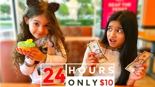 EATING FOR 24 HOURS WITH ONLY $10 DOLLARS CHALLENGE