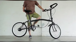 Unfolding my new 20 inch 8 speeds belt drive tri fold bike