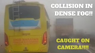 DANGEROUS Bus Accident Caught LIVE ON CAMERA!!! Collision Under Poor Visibility 😰