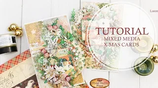 Mixed media Christmas cards with Graphic 45 paper | Новогодние открытки с G45