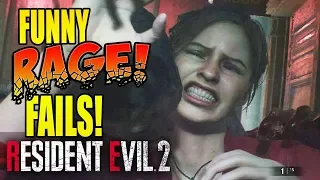 Resident Evil 2 Remake - CLAIRE FUNNY RAGE FAILS MONTAGE!