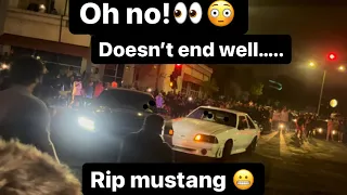 MUSTANG GETS TOWN TAXED FOR HITTING HELLCAT !! **WARNING **