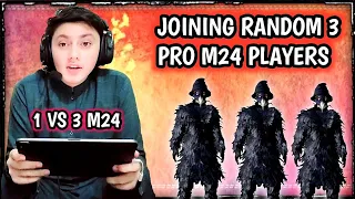 3 PRO VS ME | JOINING RANDOM 1 VS 3 FOR M24 TDM CHALLENGE | IPAD PRO 6-FINGERS CLAW HANDCAM