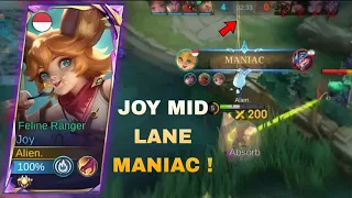 TIPS AND TRICK GAMEPLAY JOY MID LANE 2024 || BEST BUILD JOY FULL PENETRATION