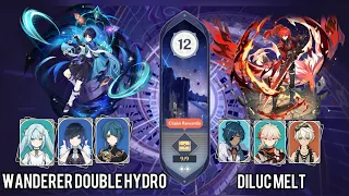 Wanderer Double Hydro + Diluc Melt | 4.0 New Spiral Abyss 9 Star | Genshin Impact