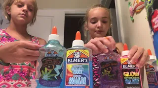 4 COLOR GLUE SLIME CHALLENGE!!!!