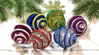 Простые ёлочные игрушки из фоамирана своими руками 🎄 НОВОГОДНИЕ 2022 🎄 diy christmas ornaments