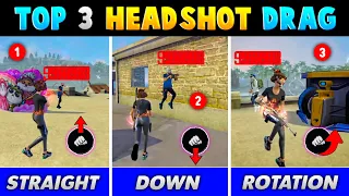 Free fire headshot drag trick in tamil || Top 3 headshot drag in free fire 😱 || Headshot setting 🎯