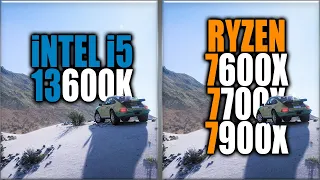 intel i5 13600K vs Ryzen 5 7600X vs Ryzen 7 7700X vs Ryzen 9 7900X