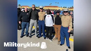 Young Marine surprised by his late father's platoon on graduation day | Militarykind #goodnews