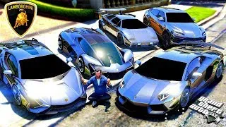 Michael Stealing Billionaire Lamborghini Silver Cars in GTA 5 #1
