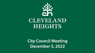 Cleveland Heights City Council Meeting December 5, 2022