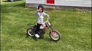 His first dirt bike!