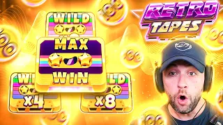 RETRO TAPES can't stop MAX WINNING for me!! INSANE HITS & BONUSES!! (Highlights)