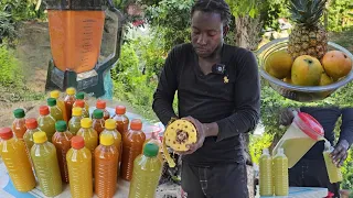 Making Natural Juice | Mango pine | Mango Carrot |June plum & ginger | for the homeless people