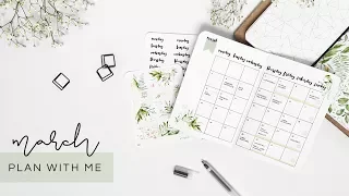 PLAN WITH ME | March 2018 Bullet Journal Setup | Travelers Notebook | Spring Flowers