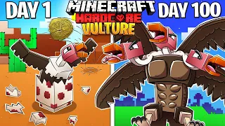 I Survived 100 DAYS as a VULTURE in HARDCORE Minecraft!