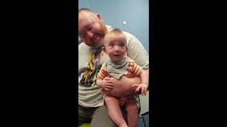 Baby Alex hears his mummy's voice