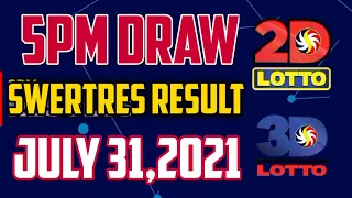 5pm DRAW 3D LOTTO RESULT JULY 31,2021