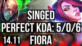 SINGED vs FIORA (TOP) | 5/0/6, 1500+ games | NA Master | 14.11