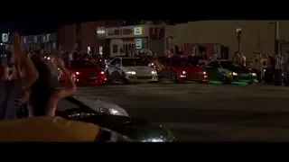 Первая гонка Брайн VS Доминик  Форсаж ( The Fast and the Furious )