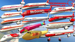 GTA V: Every Red McDonnell Douglas Airplanes Best Extreme Longer Crash and Fail Compilation