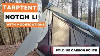 Tarptent Notch LI Review including folding carbon poles and other modifications