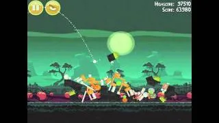 Angry Birds Seasons Ham'o'ween 1-8 Halloween 2012 Hamoween Walkthrough 3 Star