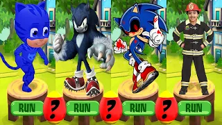 Tag with Ryan PJ Masks Catboy vs Sonic Dash Werehog - All Characters Unlocked All Bosses Combo Panda