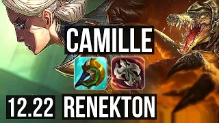 CAMILLE vs RENEKTON (TOP) | 9/0/2, Legendary, 300+ games | KR Master | 12.22