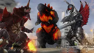 Godzilla PS4: Destoroyah vs Burning Godzilla vs Gigan