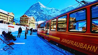 World’s Most Beautiful Train Ride in Switzerland _  JUNGFRAUBAHN _ Swiss Mountain View