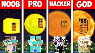 Minecraft: FAMILY FAMILY SUN BASE CHALLENGE - NOOB vs PRO vs HACKER vs GOD in Minecraft