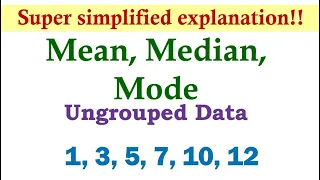 Measures of Central Tendency (Ungrouped Data) | Basic Statistics