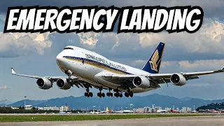 EMERGENCY Aeroplane Landing!! Singapore Airlines Boeing 747 Landing at Gibraltar Airport