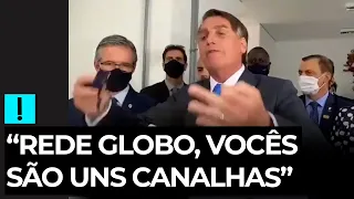 Bolsonaro dá piti e manda jornalista da Globo calar a boca: "Vocês são uns canalhas"