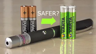 Are lasers safer with rechargeable batteries?