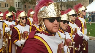 USC Trojans Marching Band Walk thru Notre Dame