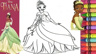 Learn How To Colour Disney Princess Tiana/Step by step For Kids/coloring book page for kids