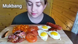 ЗАВТРАК БЕКОН ЯЙЦА ФАСОЛЬ СОСИСКА МУКБАНГ АСМР | BREAKFAST BACON EGGS BEANS SAUSAGE MUKBANG ASMR