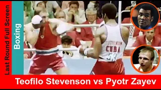 Teofilo Stevenson (Cuba) vs Pyotr Zayev (USSR, orange shirt) Widescreen Match Highlights 1980