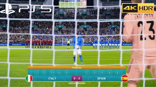 🔥 Penalty Shootout - Italy vs Spain - Semi Final UEFA Euro 2020 | PS5 GamePlay | PES 2021 | 4K HDR