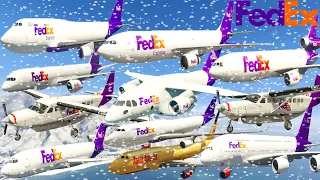 GTA V: Every FedEx Airplanes Winter Snowy Best Extreme Longer Crash and Fail Compilation