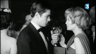 Alain Delon and Romy Schneider at the premiere of "Christine" (1959)