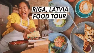 Trying Latvian Food: Dumplings, Central Market & Rye Bread Trifle | Riga Food Tour, Travel Vlog