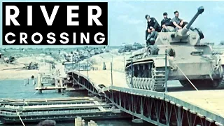 German Army River Crossing with Pontoon Bridge