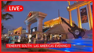 🔴LIVE: ATMOSPHERE in Playa De Las Americas Tenerife! 🍺 Hard Rock Cafe Rooftop bar! Canary Islands